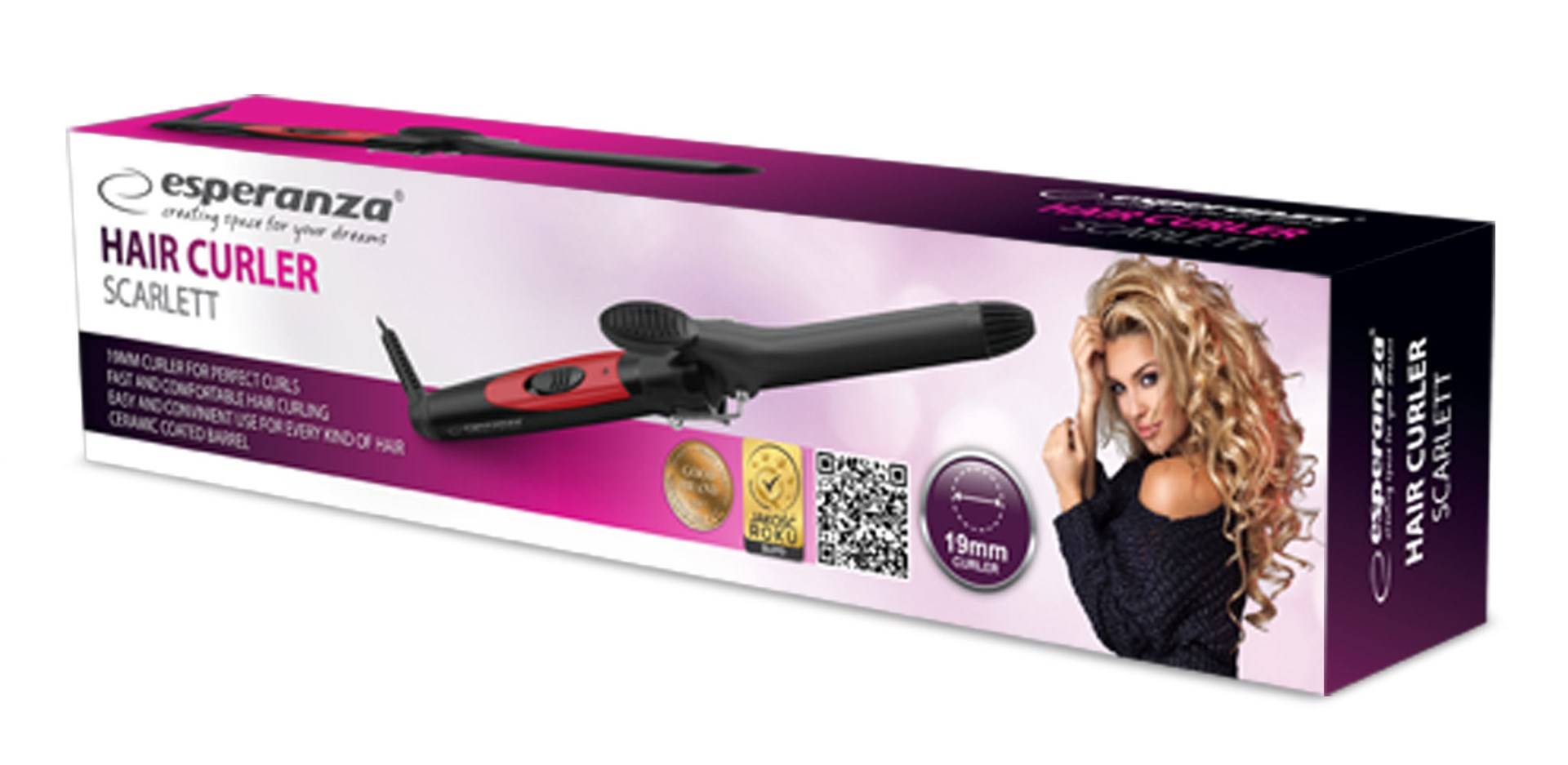 Esperanza EBL004 haarstylingtool Krultang Zwart 1,7 m 25 W-3