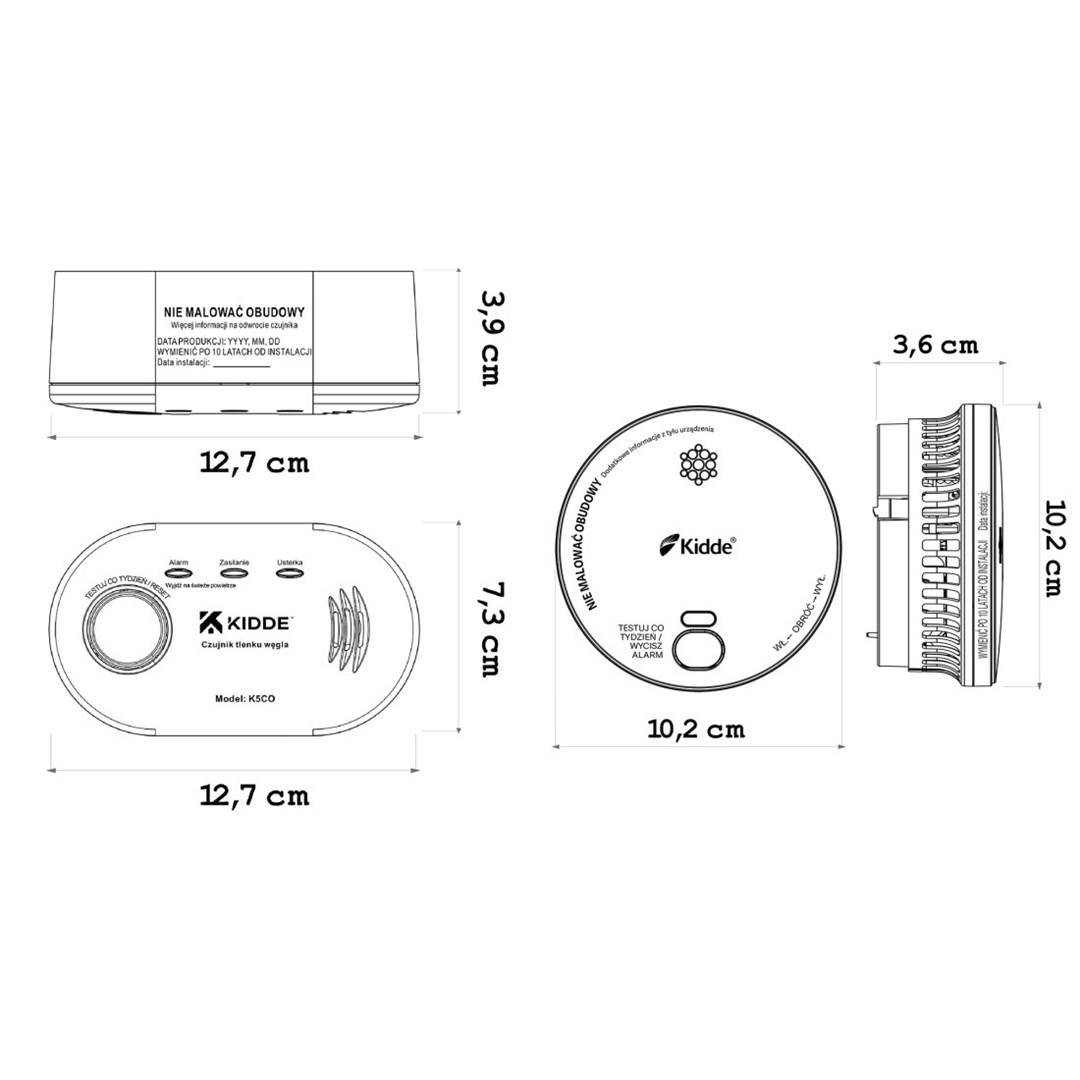 Koolmonoxidemelder K5CO + rookmelder 2030-DSR3 KIDDE-6