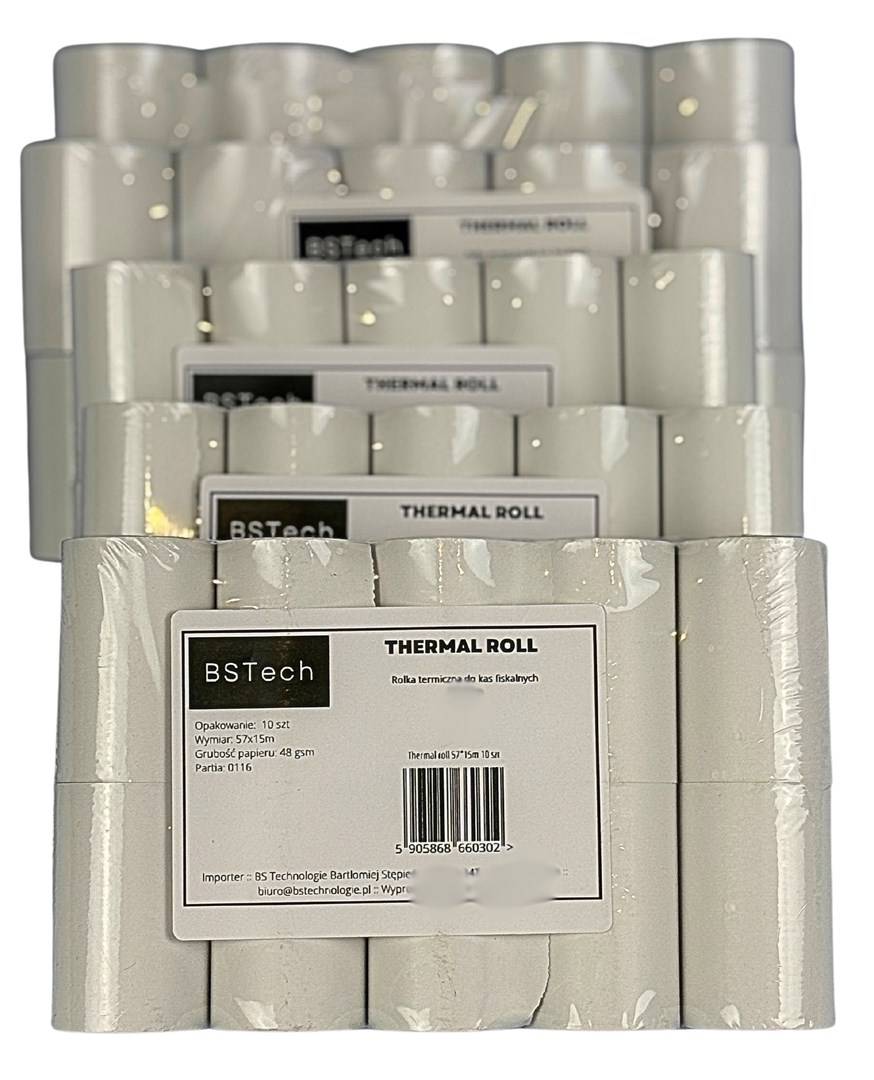 BSTech Thermische papierrol voor kassa's, fiscaal formaat, 57x15m, 10 stuks-5