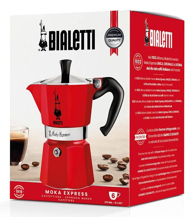 Bialetti Moka Express Mokkapot Rood-4
