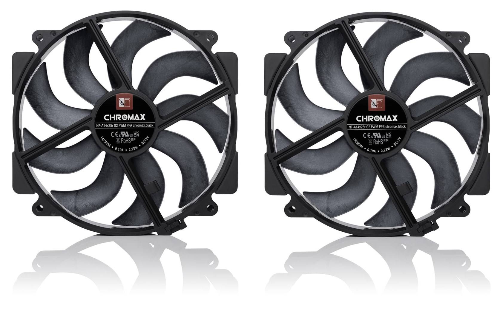 NF-A14x25r G2 PWM Sx2-PP chromax.black - set met twee ventilatoren, zwart-1
