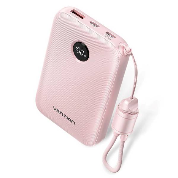 Vention 10000mAh Powerbank 2xUSB-C 1xUSB-A 22,5W, roze