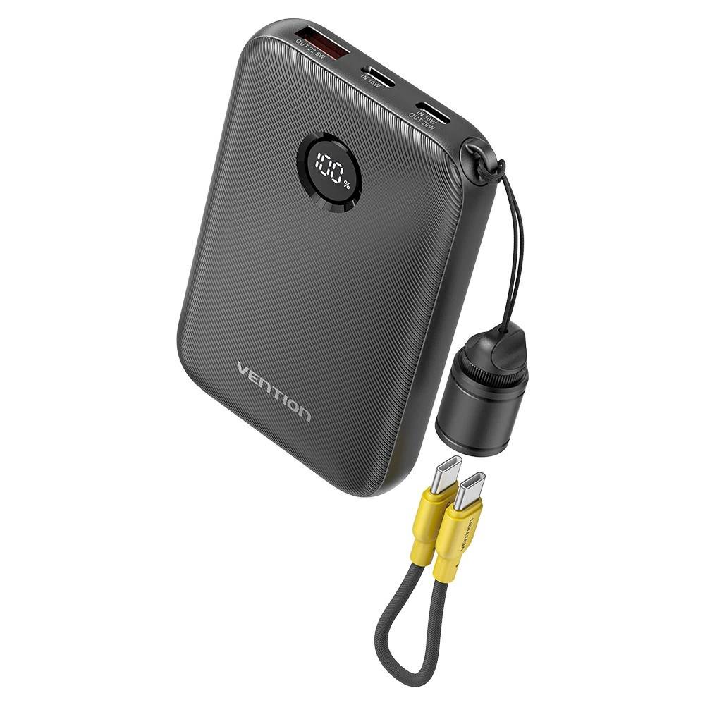 Vention 10000mAh Powerbank 2xUSB-C 1xUSB-A 22,5W, zwart-1
