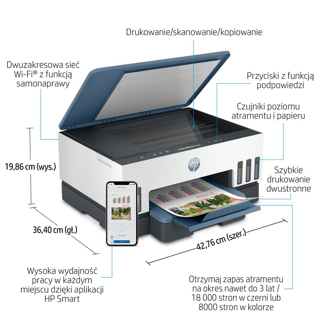 HP Smart Tank 725 All-in-One thermische inkjetprinter A4 4800 x 1200 DPI 15 ppm Wi-Fi-4