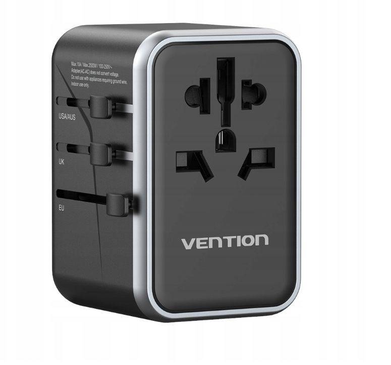 Vention 65W GaN reisadapter en oplader 2x USB-A 2x USB-C-4