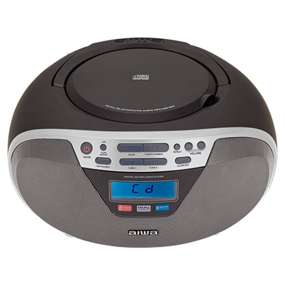 Aiwa BBTU-400SL draagbare stereo-installatie, analoog en digitaal, 6 W FM, zilverkleurig, MP3-weergave.-6
