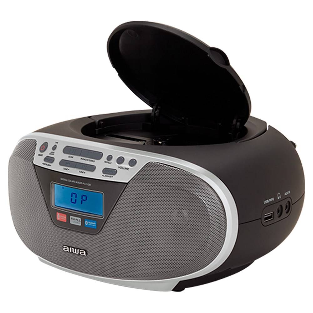 Aiwa BBTU-400SL draagbare stereo-installatie, analoog en digitaal, 6 W FM, zilverkleurig, MP3-weergave.-2