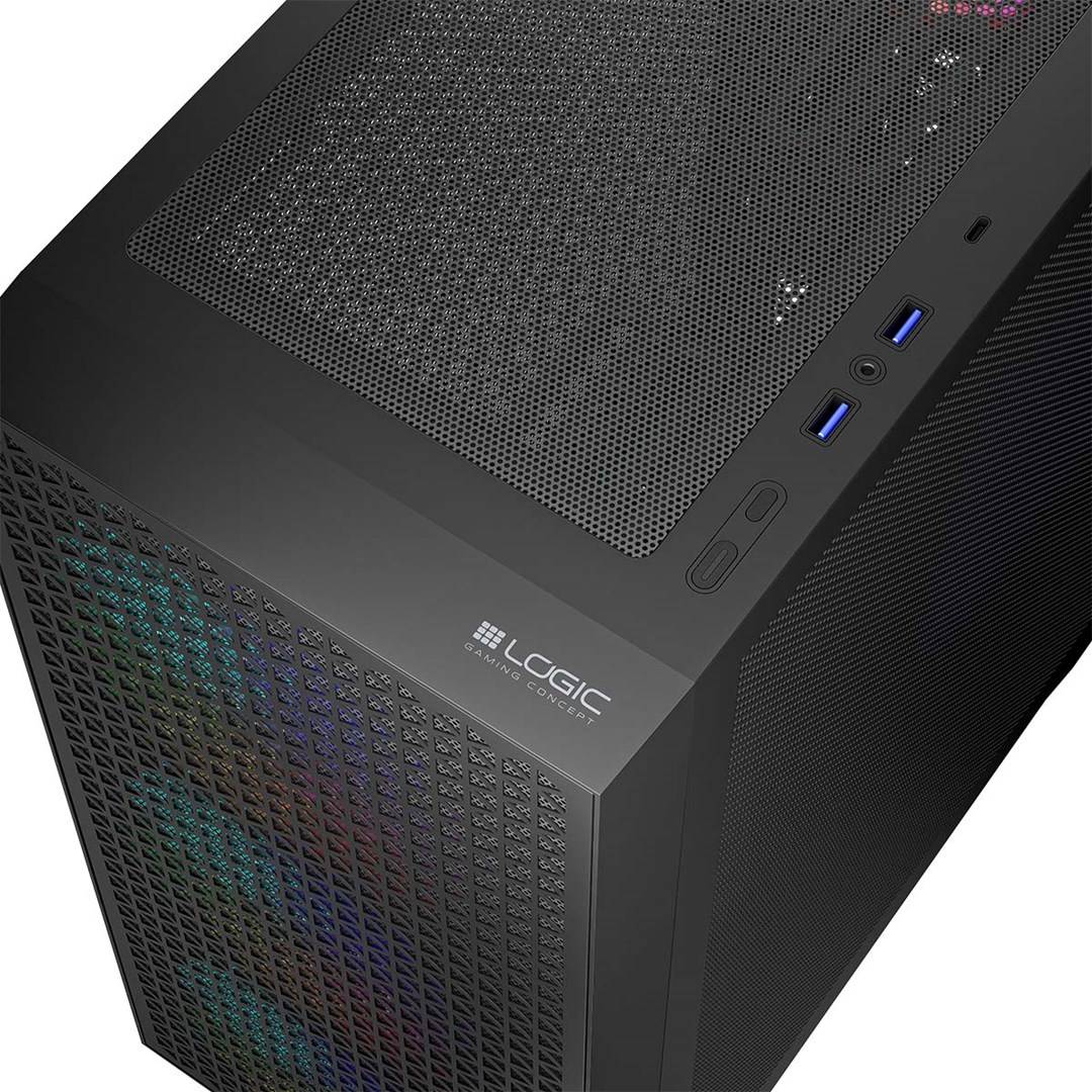 Logic DART PRO ARGB MIDI USB-C PC-behuizing zwart-3
