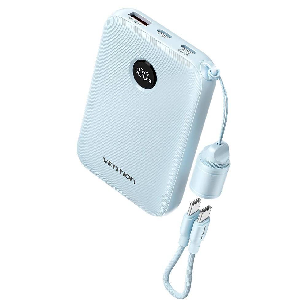 Vention 10000mAh Powerbank 2xUSB-C 1xUSB-A 22,5W, blauw-1