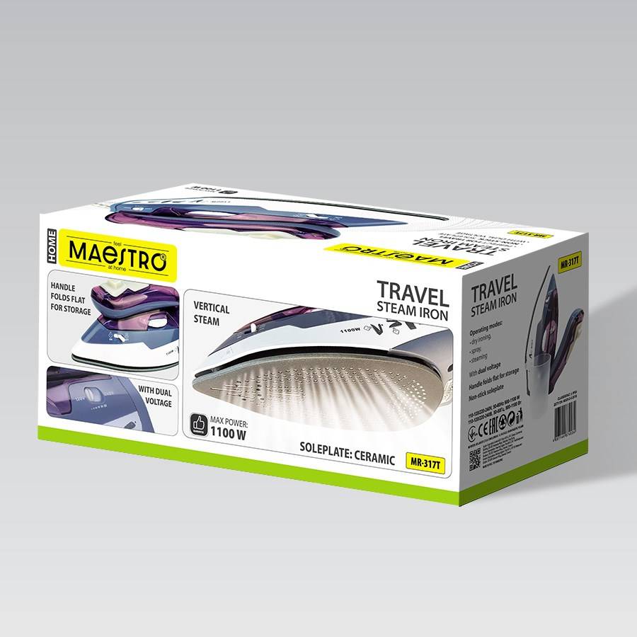 Stoomstrijkijzer MAESTRO MR-317T 1100W reisstrijkijzer Paars-6