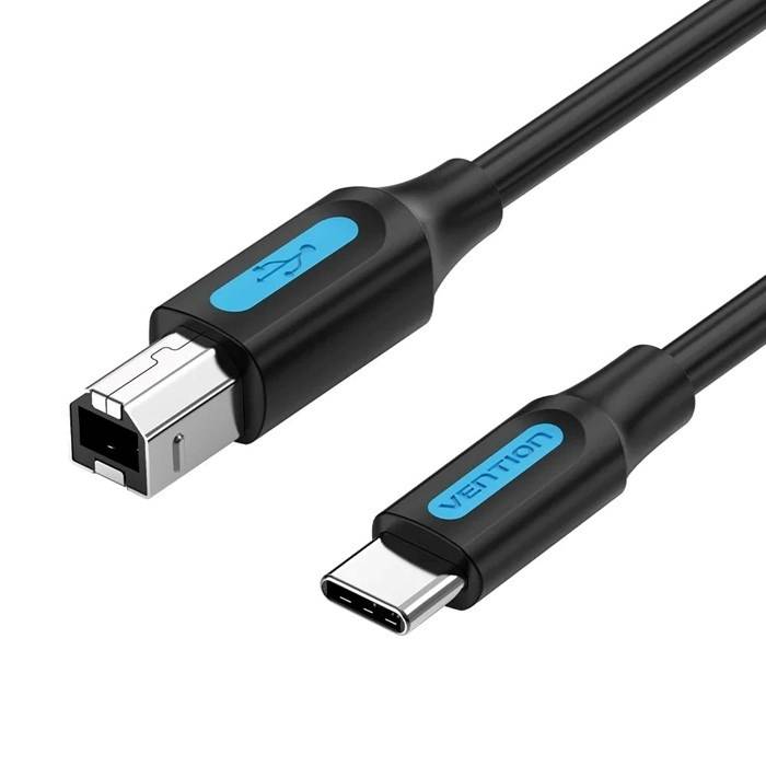 USB 2.0 printerkabel, type C mannelijk naar type B mannelijk, 2 m-0