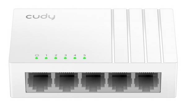 Cudy GS105U netwerkswitch, onbeheerd, Gigabit Ethernet (10/100/1000), wit.