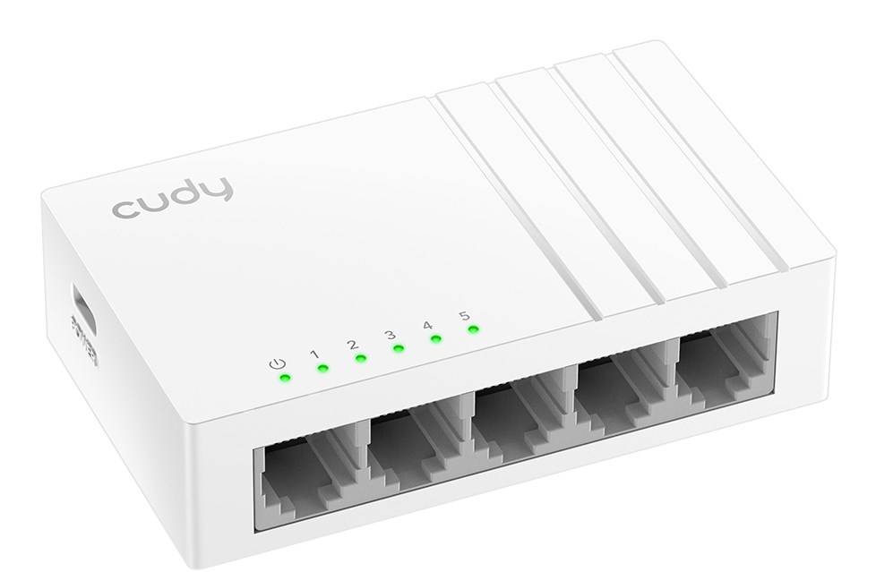 Cudy GS105U netwerkswitch, onbeheerd, Gigabit Ethernet (10/100/1000), wit.-1