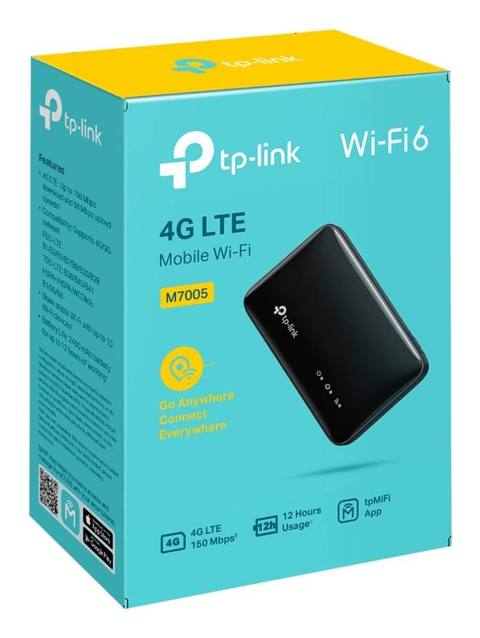 TP-Link M7005 draadloze router, single-band (2,4 GHz), 4G, zwart-3