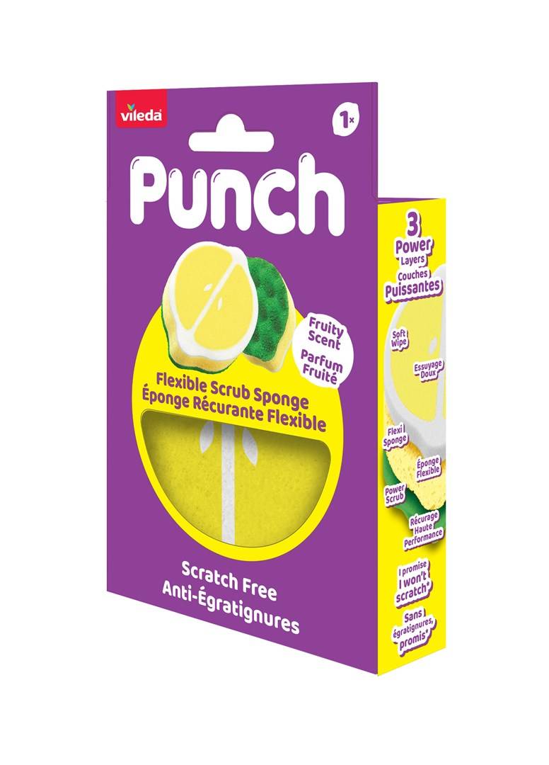 Vileda Punch Flexibele Spons, Citroen, 1 stuk.-2