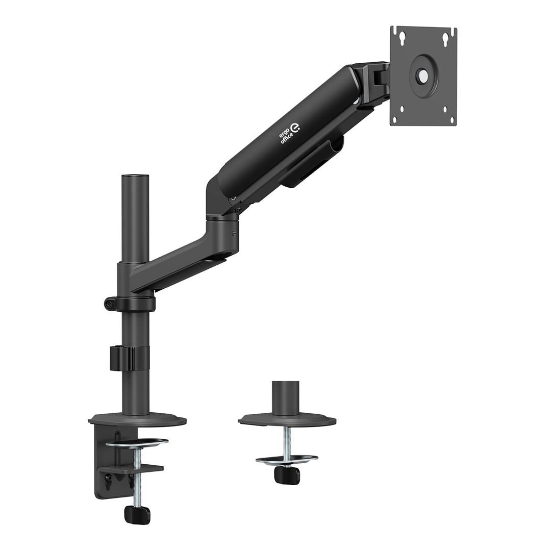 Ergo bureaumonitorbeugel/ophanging, gasveer, 17"-32", 1-10 kg, matzwart, max. VESA 100x100, ER-691 B-2