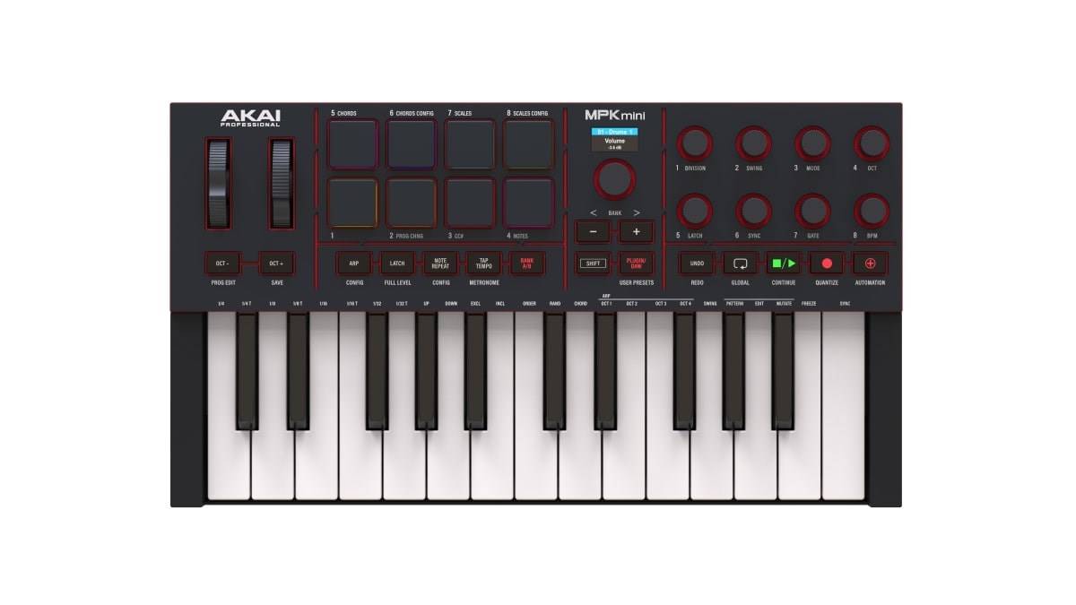 AKAI MPK Mini MK4 - MIDI-controller / bedieningspaneel, zwart-0