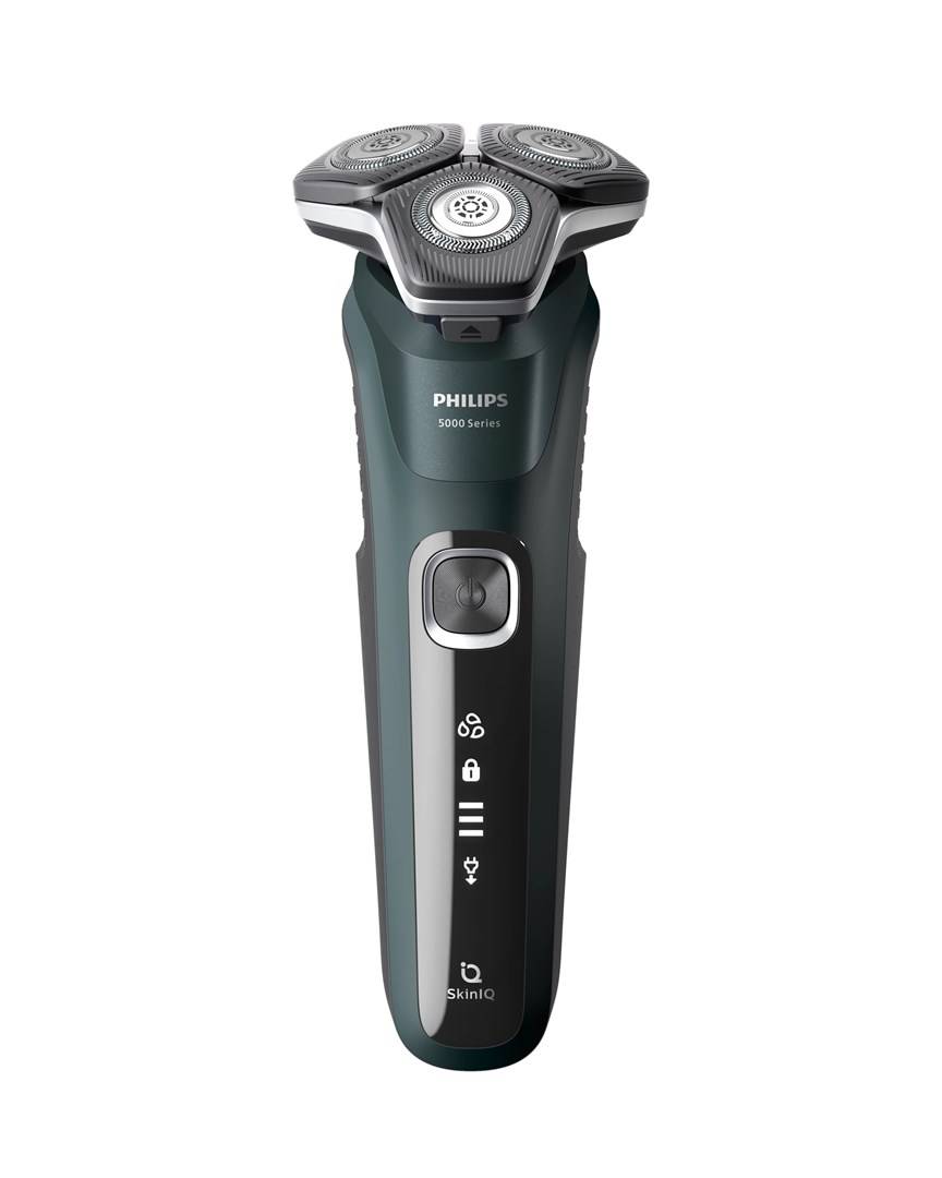 Philips SHAVER Series 5000 S5884/50 herenscheerapparaat met roterende trimmer, zwart en groen.-1