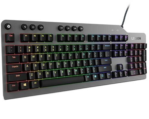 LEV Lenovo Legion K500 toetsenbord Gamen USB QWERTY Amerikaans Engels Zwart, Grijs-2