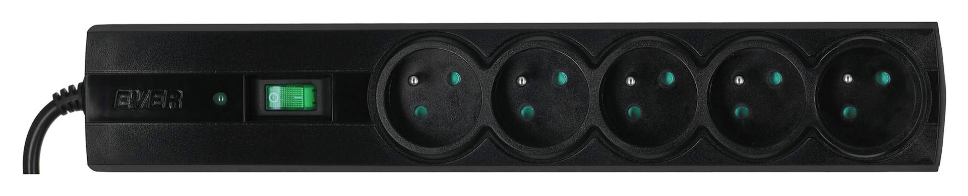 Ever CLASSIC 3m Zwart 5 AC-stopcontacten 250 V-1