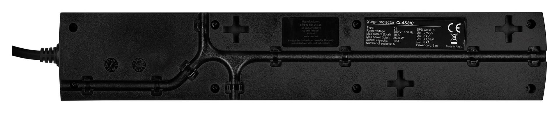 Ever CLASSIC 3m Zwart 5 AC-stopcontacten 250 V-4
