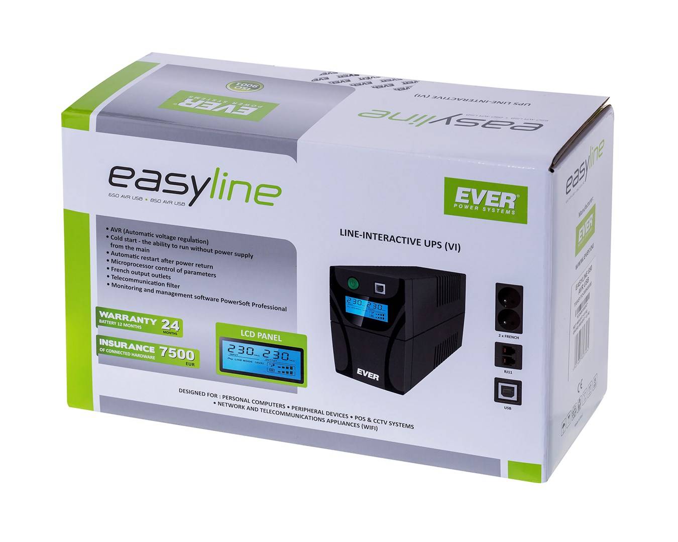 Ever EASYLINE 650 AVR USB Line-Interactive 0,65 kVA 360 W-2