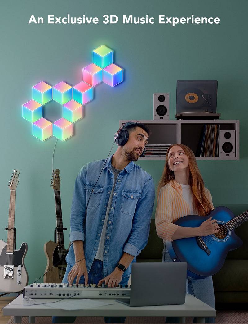 Govee Glide Hexa Pro slimme wandlamp met wifi/bluetooth, 72 W-3