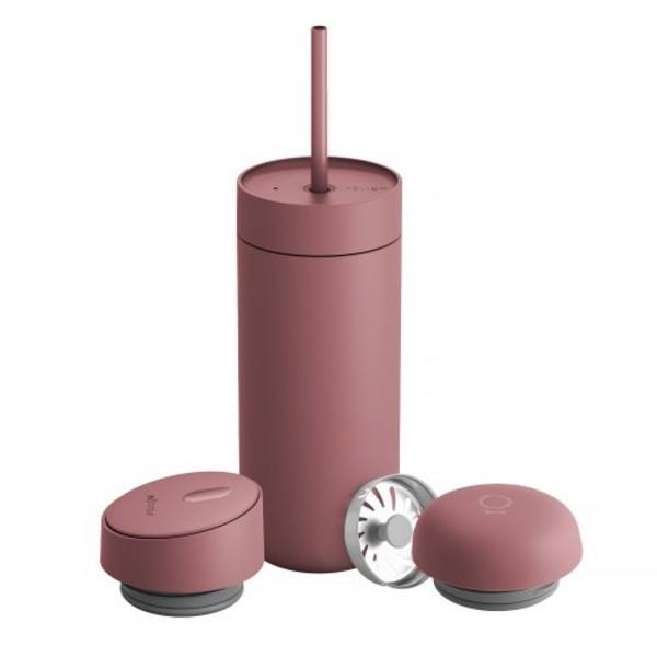 Fellow Carter Move Mug 3-in-1 reismok met 3 deksels 473 ml Poederroze