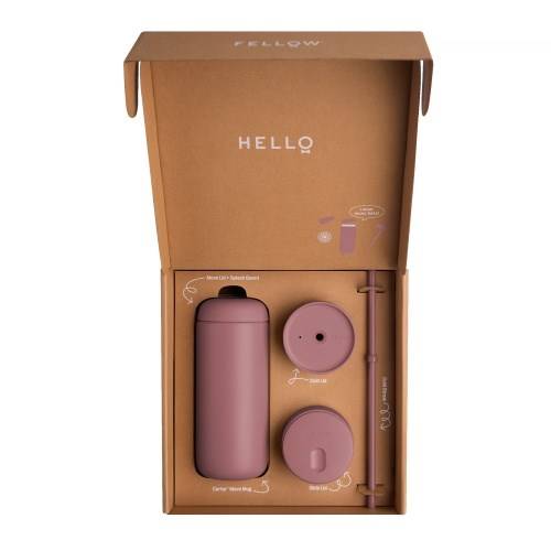 Fellow Carter Move Mug 3-in-1 reismok met 3 deksels 473 ml Poederroze-1