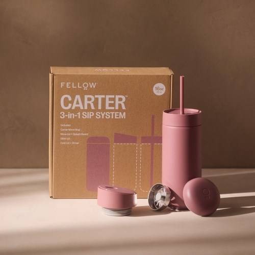 Fellow Carter Move Mug 3-in-1 reismok met 3 deksels 473 ml Poederroze-4