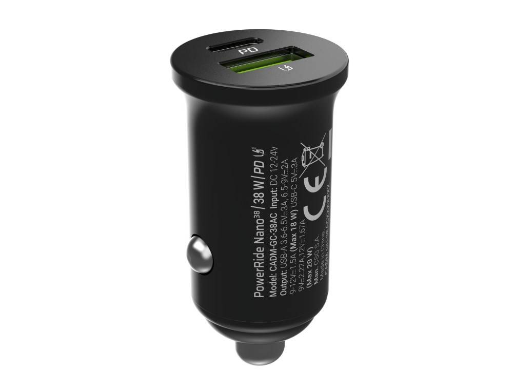 Green Cell GC PowerRide Nano38 38W 6A 1x USB-C 1x USB-A autolader-1