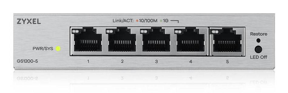 Zyxel GS1200-5V3 Managed L2 Gigabit Ethernet (10/100/1000) Desktop Grijs-0