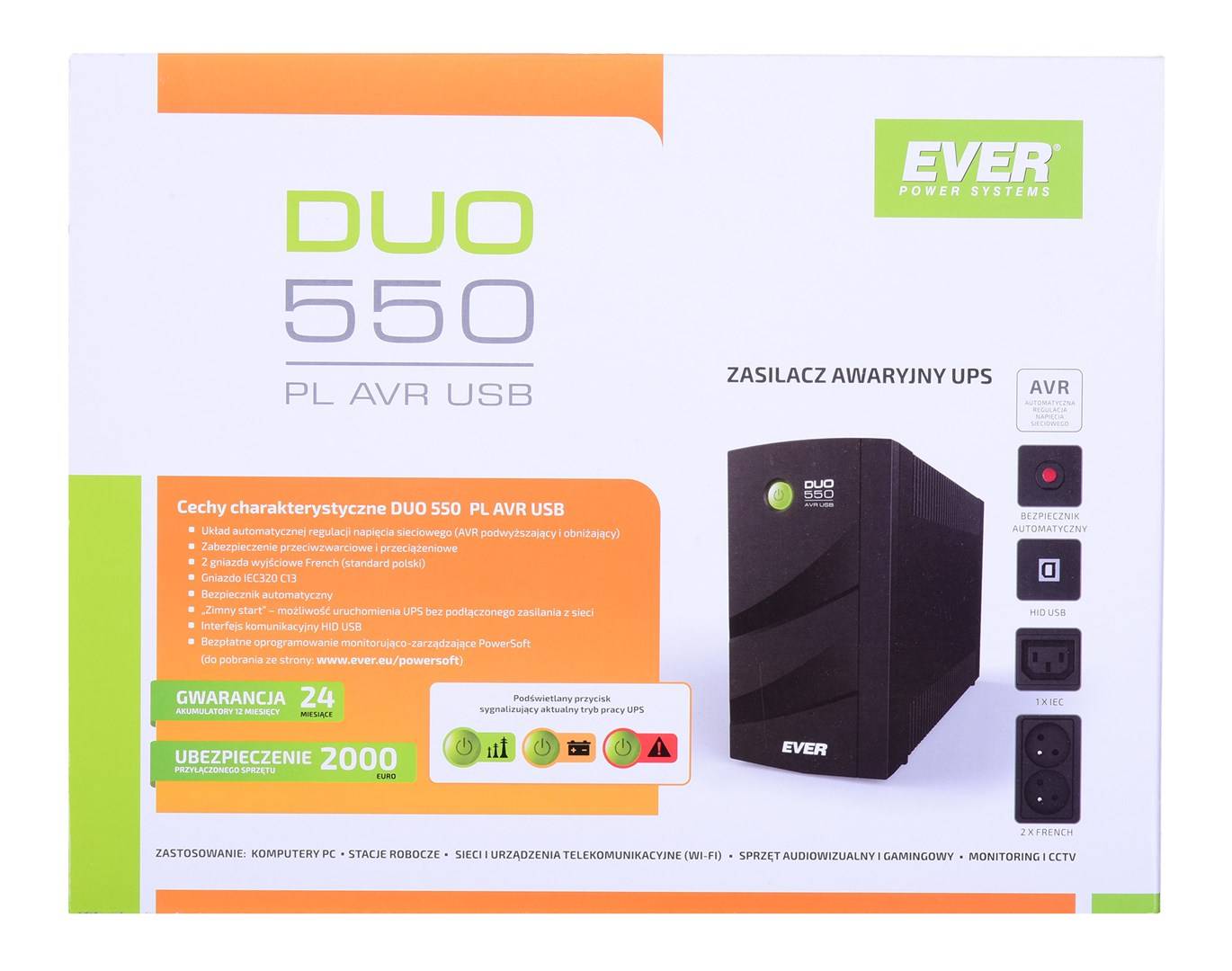 UPS EVER DUO 550 PL AVR USB (T/DAVRTO-000K55/01)-4