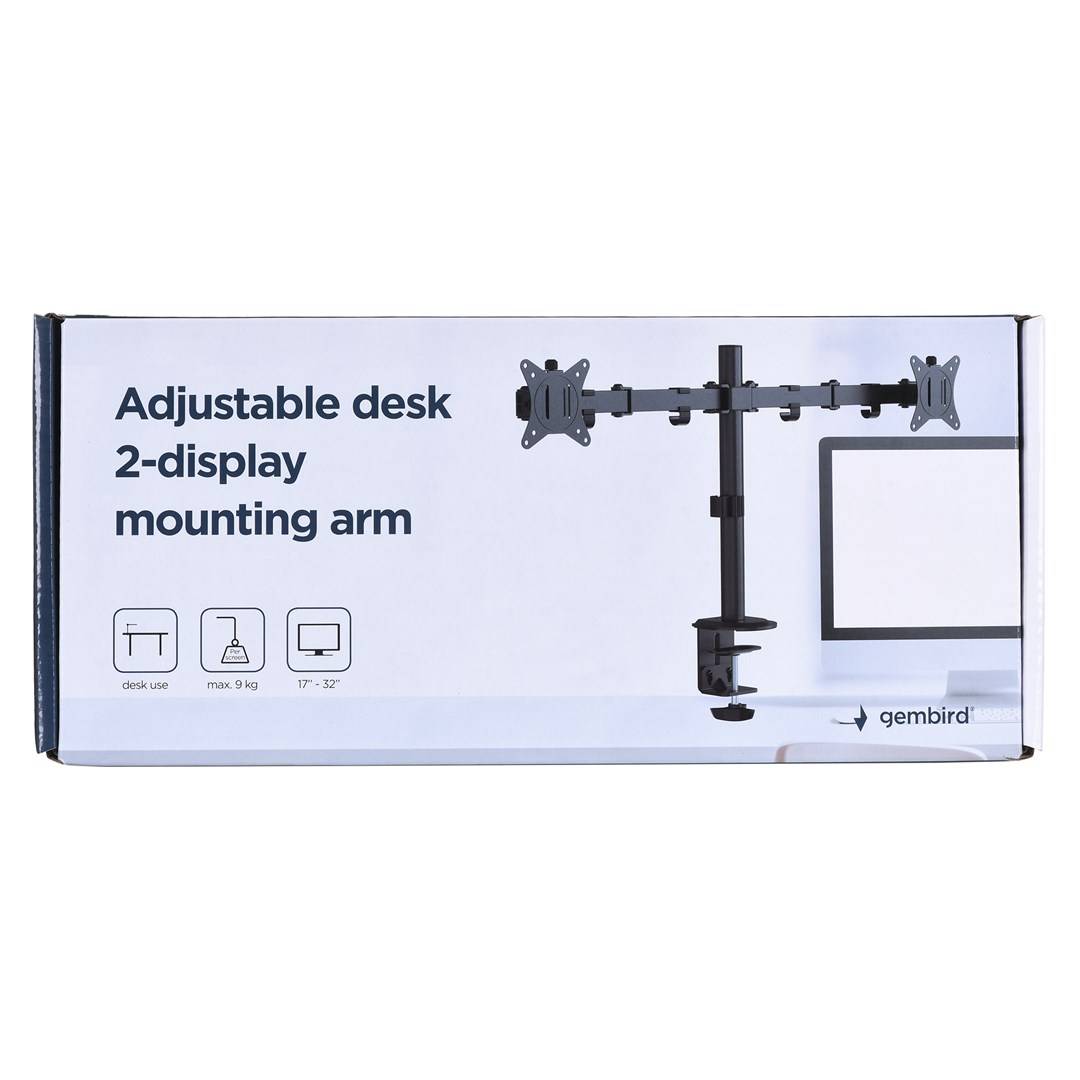 GEMBIRD MA-D2-01 Houder; 9kg; 17÷32"; zwart; Arml: 441mm; aluminium,plastic,staal - 1 stuk-2