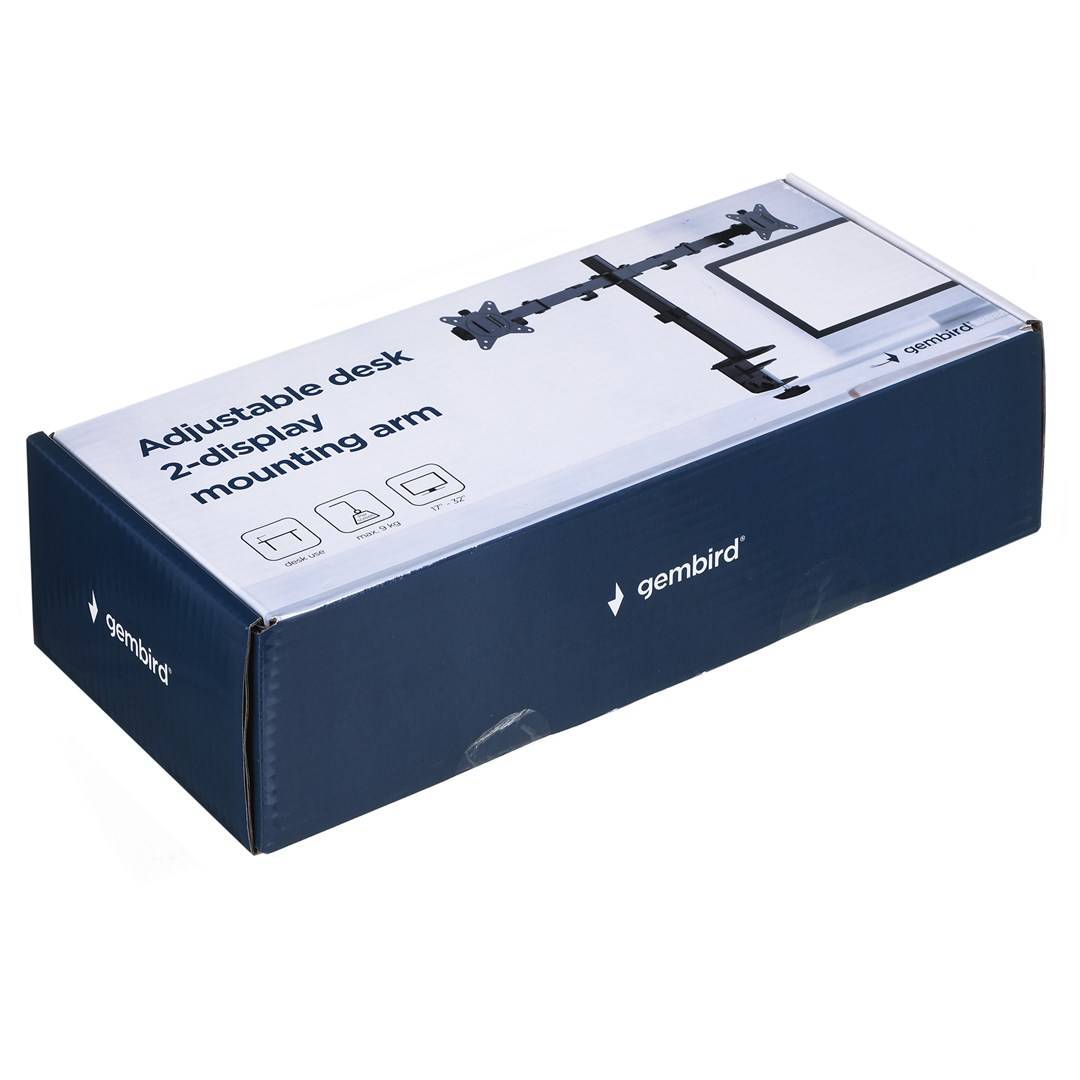 GEMBIRD MA-D2-01 Houder; 9kg; 17÷32"; zwart; Arml: 441mm; aluminium,plastic,staal - 1 stuk-3