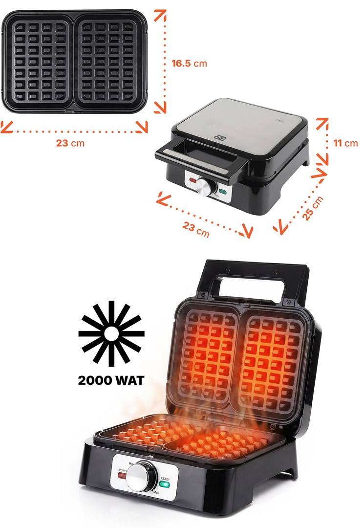 PROMIS Wafelijzer voor 2 wafels-2