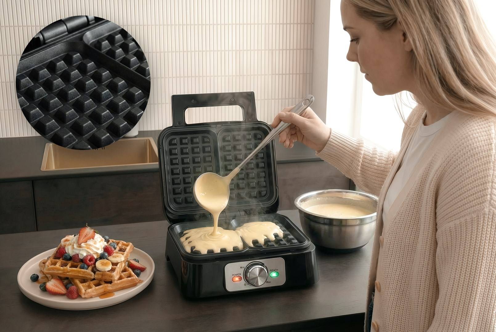 PROMIS Wafelijzer voor 2 wafels-3