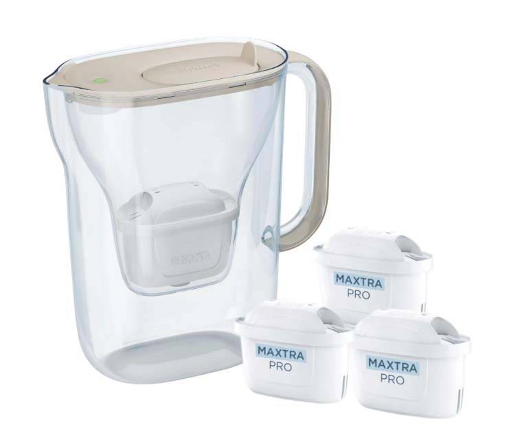 Brita Style Essential filterkan + 3 Maxtra Pro Pure Performance filterpatronen (zandkleurig)-0