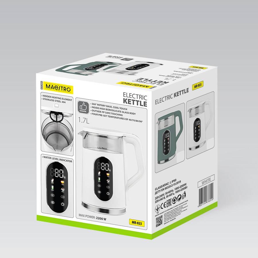 Elektrische waterkoker Maestro MR-023 (MR-023-WHITE) Wit-6