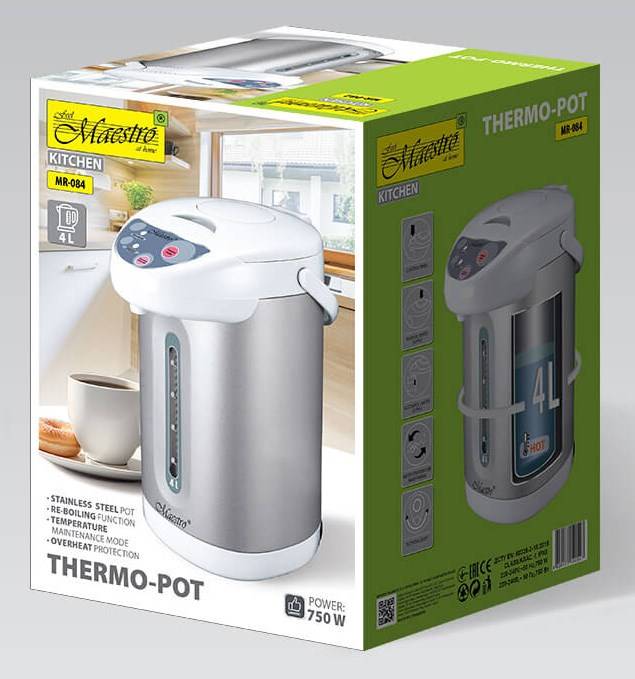 Maestro MR-084 stoompan 4,5 liter, roestvrij staal, wit-2