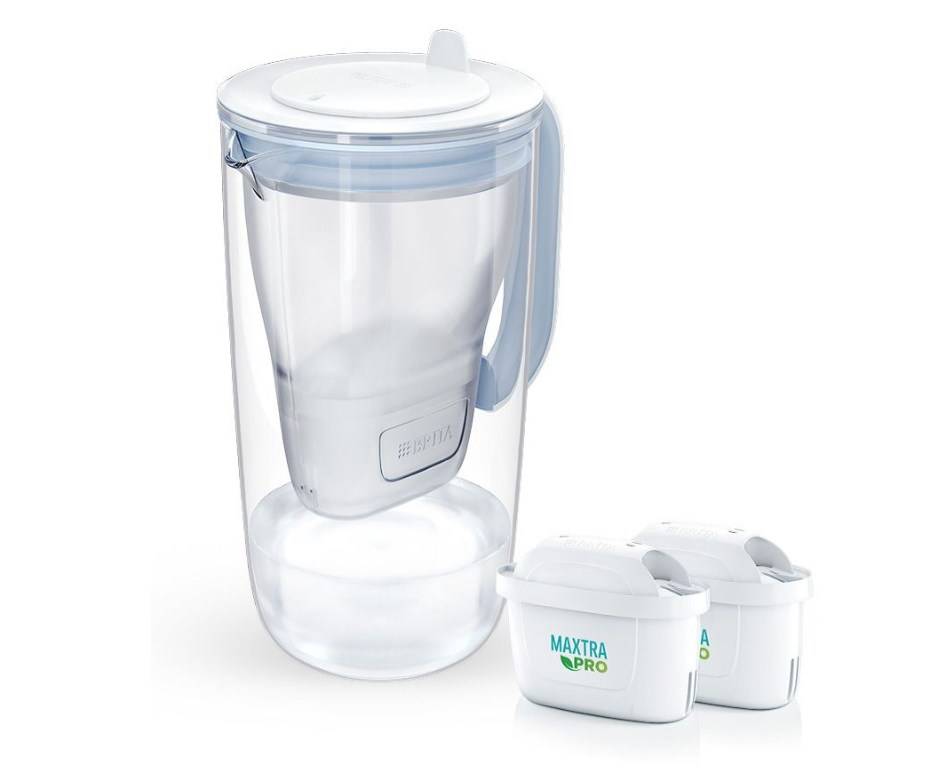 Brita Glass+ filterkan met 2 MaxtraPro PP-filterpatronen (blauw; 2,5 l)-0