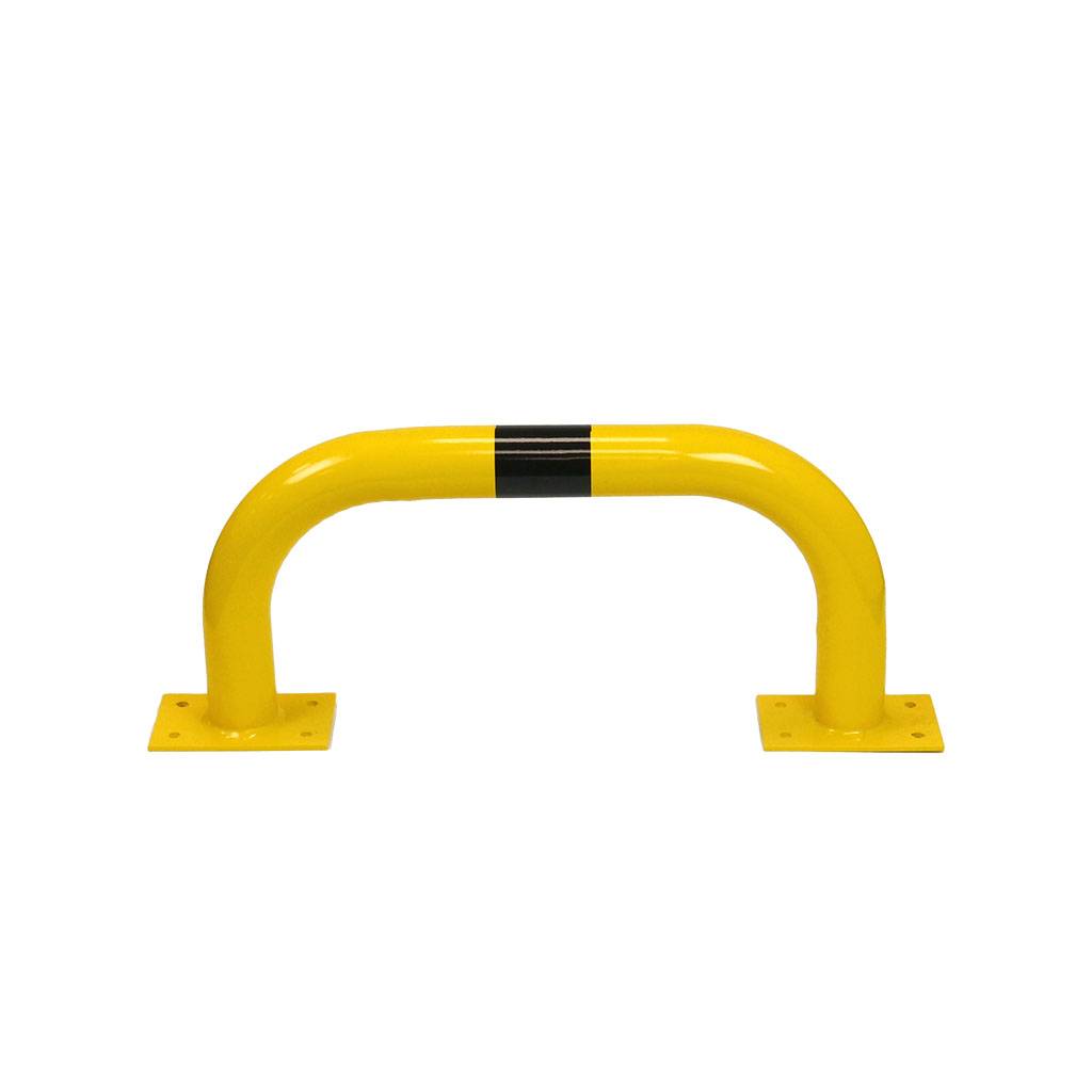 Stalen beschermbeugel – vloerbevestiging – binnen of buiten - Geel & Zwart - x 750 mm x 350 mm- - Steel - 3,2 mm --0