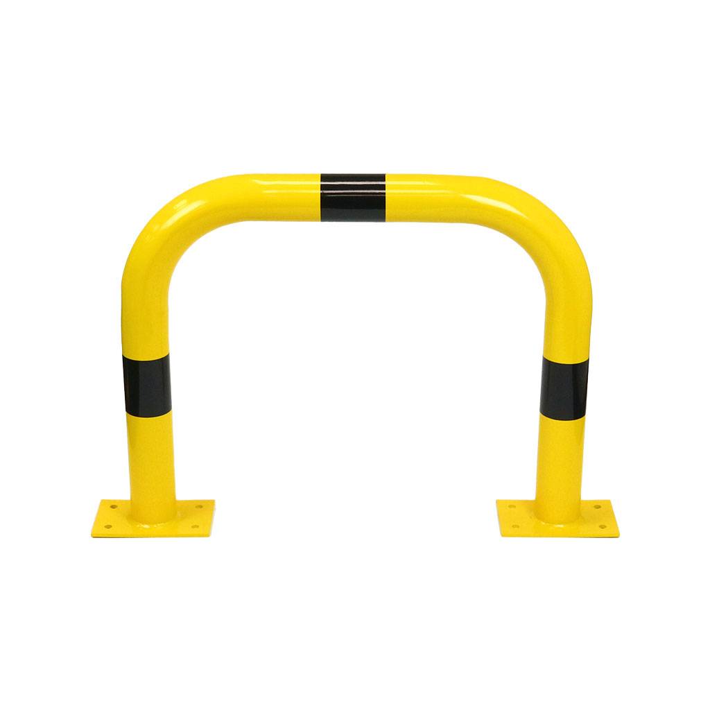 Stalen beschermbeugel – vloerbevestiging – binnen of buiten - Geel & Zwart - x 750 mm x 600 mm- - Steel - 3,2 mm --0