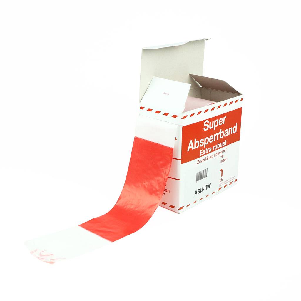 Afzetlint 500 m op rol - Wit & Rood - 50000 cm x 80 mm x - - Polyethyleen (PE) - - Voor binnen & buiten-1