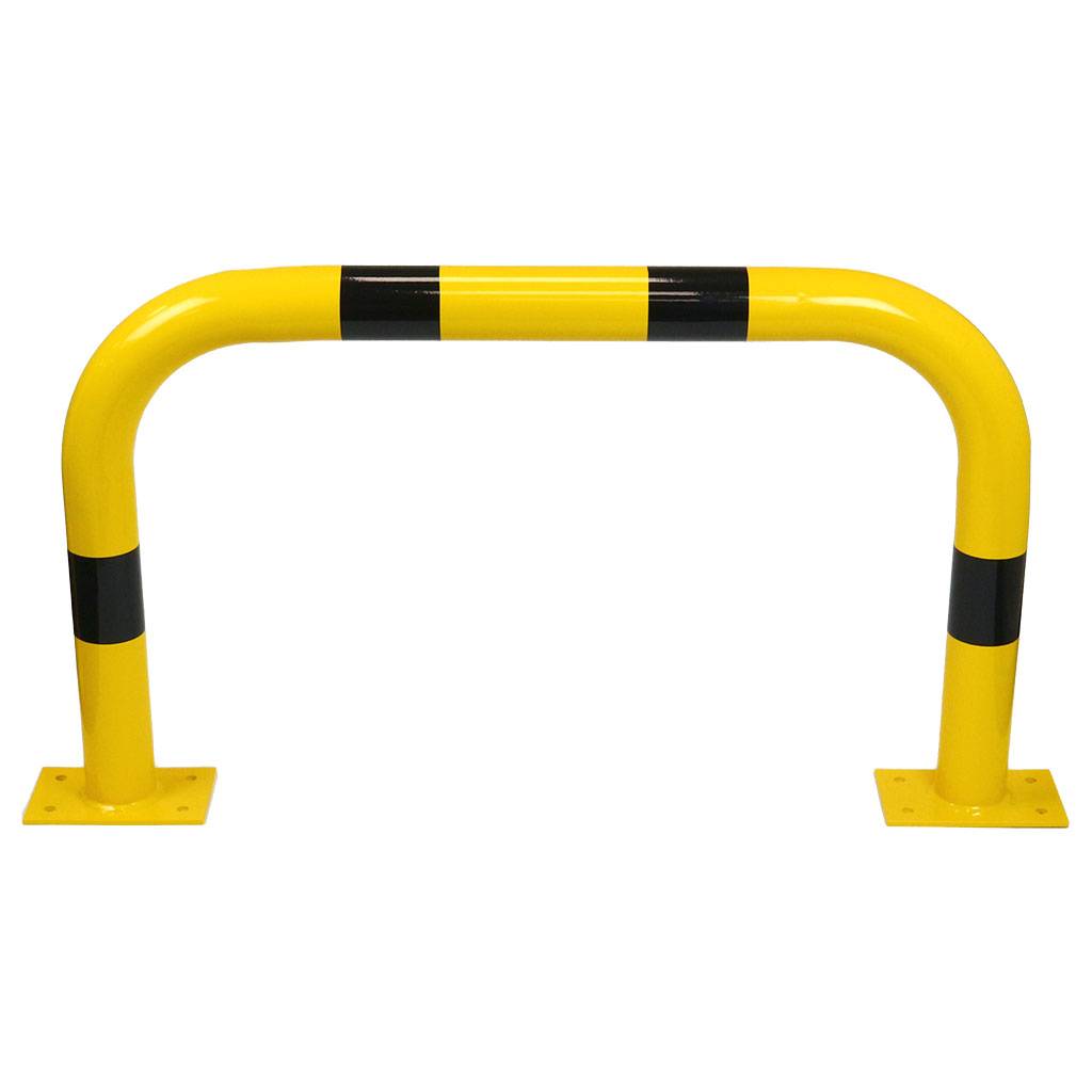 Stalen beschermbeugel – vloerbevestiging – binnen of buiten - Geel & Zwart - x 1000 mm x 600 mm- - Steel - 3,2 mm --0