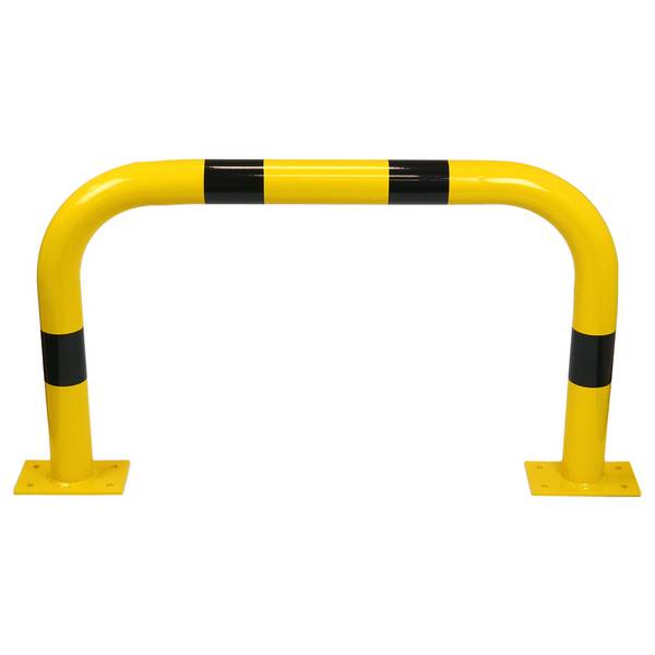Stalen beschermbeugel – vloerbevestiging – binnen of buiten - Geel & Zwart -  x 1000 mm x 600 mm-  - Steel - 3,2 mm -