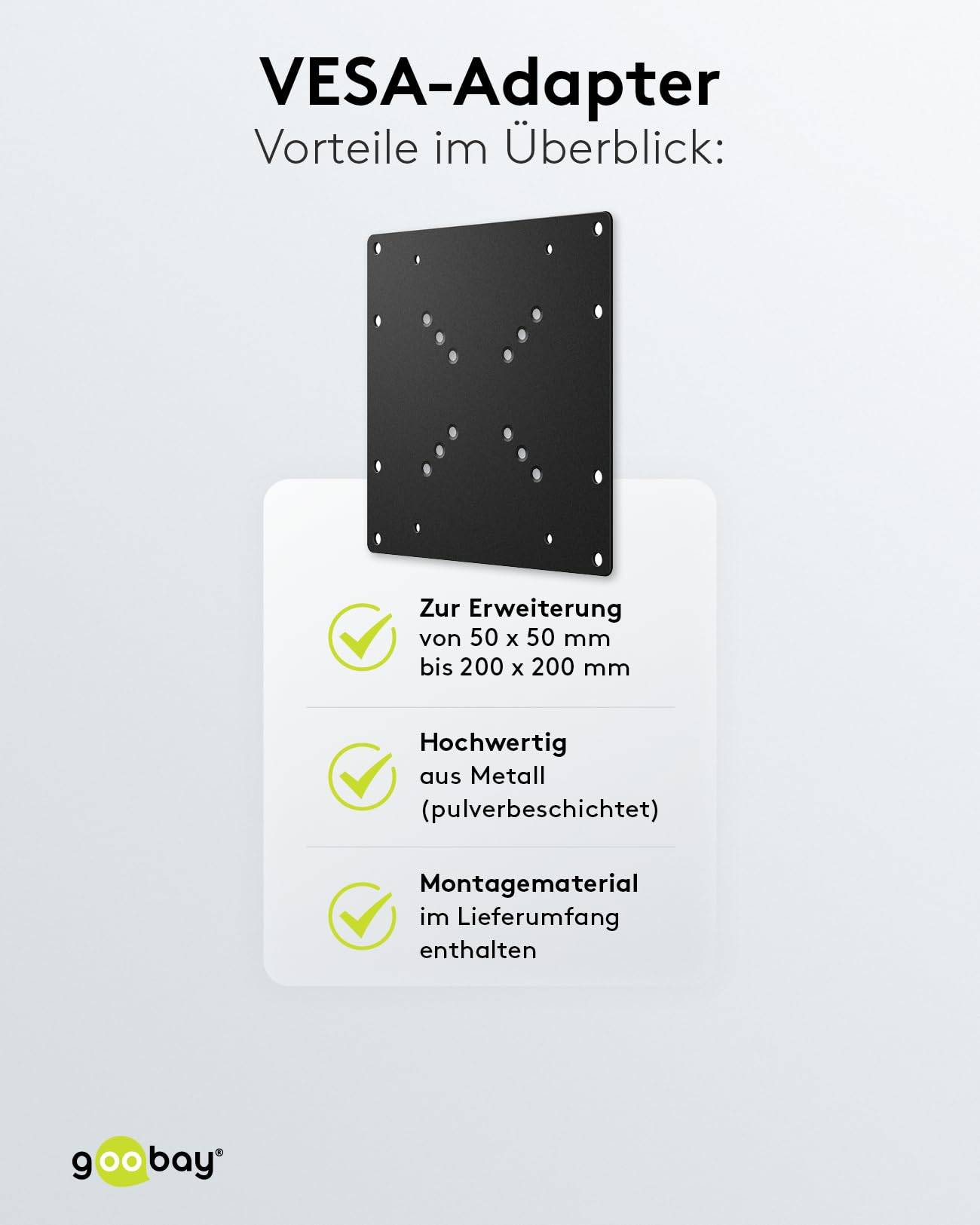 Goobay VESA-adapter Geschikt voor serie: Universeel Zwart-5