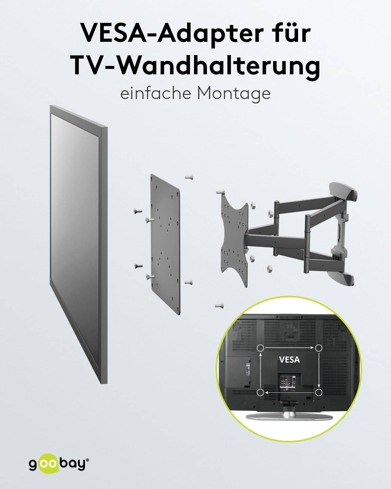 Goobay VESA-adapter Geschikt voor serie: Universeel Zwart-4