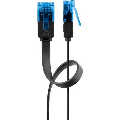 U/UTP CAT6a 10 Gigabit platte netwerkkabel / zwart - 15 meter-0