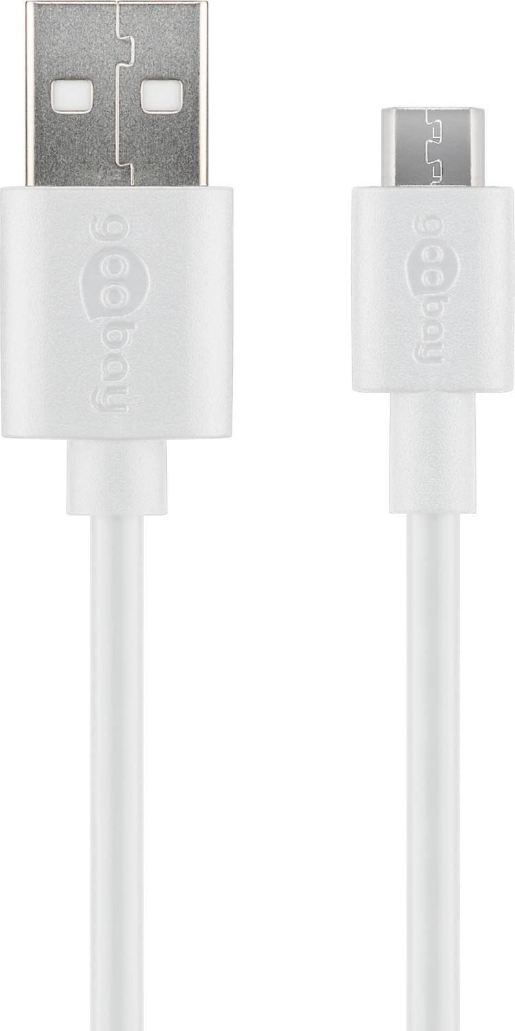 Goobay Micro-USB Schnelllade- und Synchronisationskabel für Android-Geräte, weiß Weiß-0